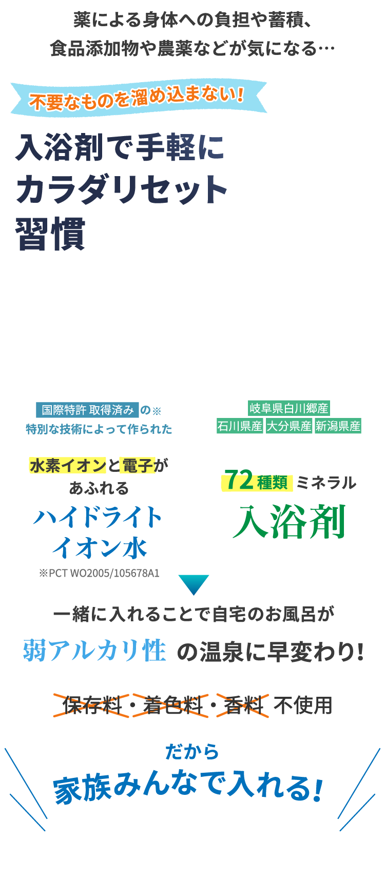 不要なものを溜め込まない！入浴剤で手軽にカラダリセット習慣